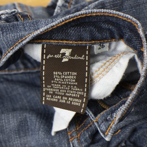 7 For All Mankind Bootcut 26 X 32 Women's Denim Jeans Medium Wash Zip Fly USA - Picture 7 of 8